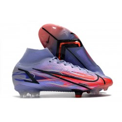 Nike Mercurial Superfly VIII Elite DF FG KM Flames - Lila Silver