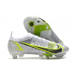 Nike Mercurial Vapor 14 Elite SG Silver Safari - Vit Svart Silver Neon