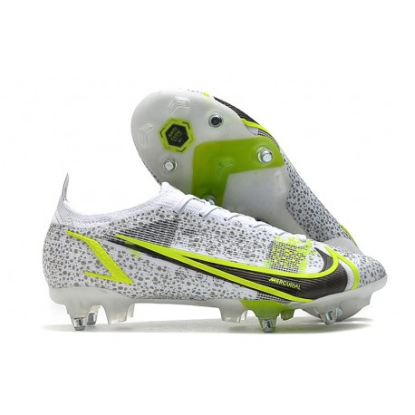 Nike Mercurial Vapor 14 Elite SG Silver Safari - Vit Svart Silver Neon