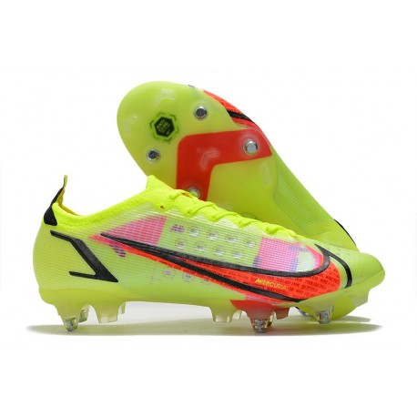 Nike Mercurial Vapor 14 Elite SG Volt Svart Bright Crimson