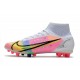 Fotbollsskor Nike Mercurial Superfly 8 Elite AG Dragonfly - Vit Silver Mörklila LIMITED EDITION