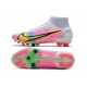 Fotbollsskor Nike Mercurial Superfly 8 Elite AG Dragonfly - Vit Silver Mörklila LIMITED EDITION