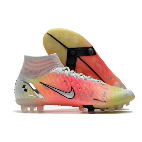 Fotbollsskor Nike Mercurial Superfly 8 Elite AG Vit Röd Silver