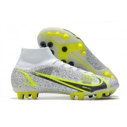 Fotbollsskor Nike Mercurial Superfly 8 Elite AG Silver Safari - Vit Svart Silver Neon