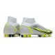 Fotbollsskor Nike Mercurial Superfly 8 Elite AG Silver Safari - Vit Svart Silver Neon