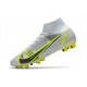 Fotbollsskor Nike Mercurial Superfly 8 Elite AG Silver Safari - Vit Svart Silver Neon