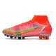 Fotbollsskor Nike Mercurial Superfly 8 Elite AG Spectrum - Röd Silver