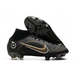 Nike Mercurial Superfly VIII Elite DF FG Shadow - Svart Guld Silver