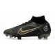 Nike Mercurial Superfly VIII Elite DF FG Shadow - Svart Guld Silver