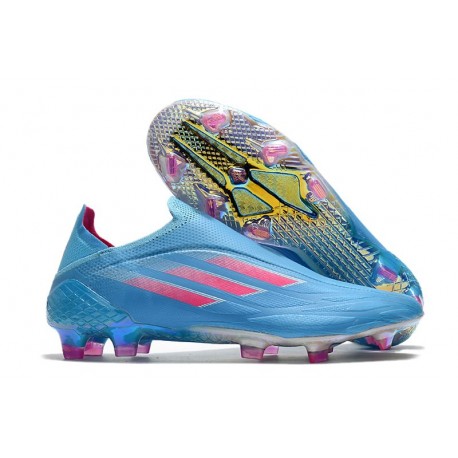 adidas X Speedflow+ FG Fotbollsskor Herr Sapphire Edge - Blå Rosa Vit