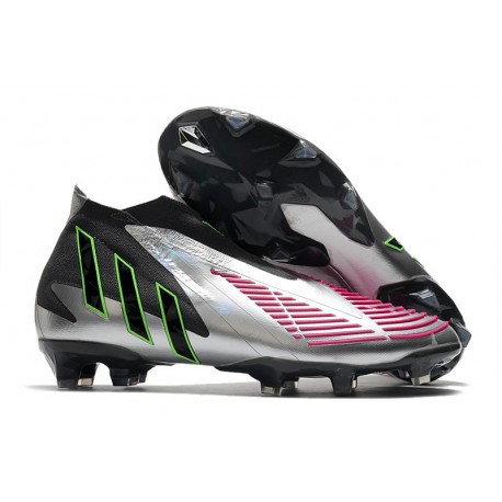 adidas Predator Edge + FG Silver Svart Rosa