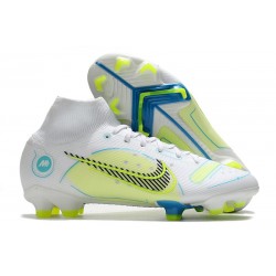 Nike Mercurial Superfly VIII Elite DF FG Vit Blå Gul