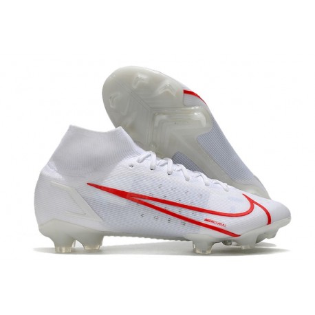 Nike Mercurial Superfly 8 Elite FG fotbollsskor Vit Röd