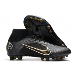 Fotbollsskor Nike Mercurial Superfly 8 Elite AG Shadow - Svart Guld Silver