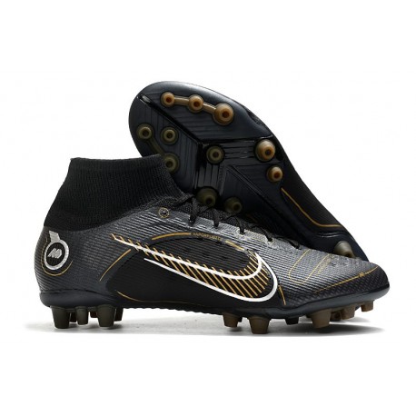 Nike Mercurial Superfly 8 Elite AG Shadow - Svart Guld Silver