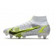 Nike Mercurial Superfly 8 Elite SG-Pro AC Silver Safari - Vit Svart Silver Neon