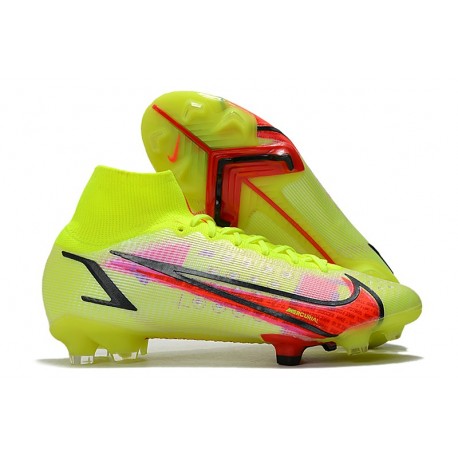 Nike Mercurial Superfly 8 Elite FG fotbollsskor Volt Svart Bright Crimson