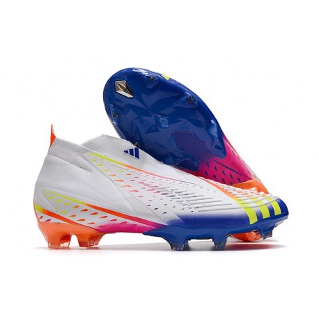 adidas Predator Edge + FG Al Rihla - Vit Gul Blå