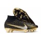 Nike Air Zoom Mercurial Superfly 9 Elite FG Svart Guld Silver