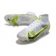 Nike Mercurial Superfly 8 Elite SG-Pro AC Silver Safari - Vit Svart Silver Neon