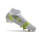 Nike Mercurial Superfly 8 Elite SG-Pro AC Silver Safari - Vit Svart Silver Neon