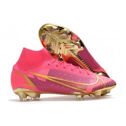 Nike Mercurial Superfly VIII Elite DF FG Rosa Guld Svart