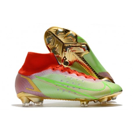 Nike Mercurial Superfly 8 Elite FG fotbollsskor Grön Röd Guld