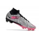 Nike Zoom Mercurial Superfly IX Elite FG Silver Rosa Svart