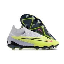 Nike Gripknit Phantom GX Elite DF FG Luminous - Neon Gridiron Svart