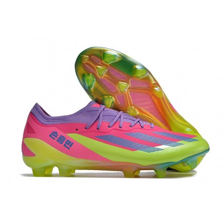 Fotbollsskor adidas X Crazyfast Messi.1 FG Korean Nights Son - Lucid Lemon Blå Rosa LIMITED EDITION