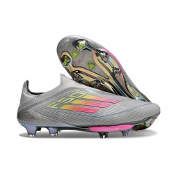 Fotbollsskor adidas F50+ Snörlösa Elite FG Grå Rosa Gul