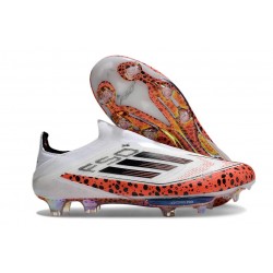 Fotbollsskor adidas F50+ Snörlösa Elite FG X Messi Vit Svart Röd