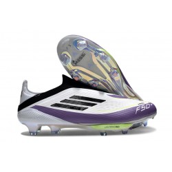 Fotbollsskor adidas F50+ Snörlösa Elite FG X Messi Vit Svart Lila