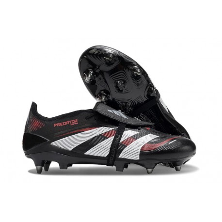 adidas Predator Elite Fold Over Tongue FG fotbollsskor Svart Grå Röd 