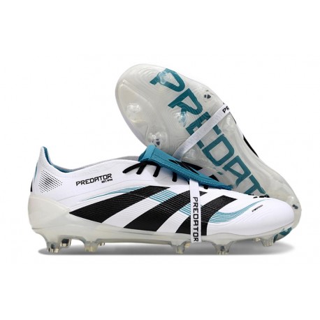 adidas Predator Elite Fold Over Tongue FG fotbollsskor Vit Svart Cyan