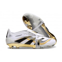 adidas Predator Elite Fold Over Tongue FG fotbollsskor Vit Svart Guld