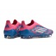 adidas F50 Elite Snörlös FG Blå Vit Rosa