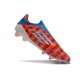 adidas F50 Elite Snörlös FG Röd Blå Vit