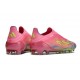 adidas F50 Elite Snörlös FG Rosa Gul Lila