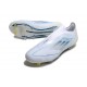 adidas F50 Elite Snörlös FG Vit Blå
