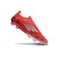 adidas F50 Elite Snörlös FG Röd Silver