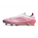 adidas F50 Elite Snörlös FG Rosa Vit