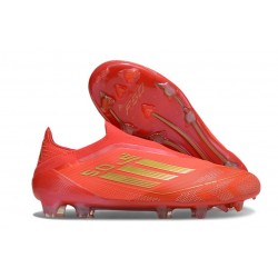 adidas F50 Elite Snörlös FG Röd Guld