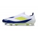 adidas F50 Elite Snörlös FG Vit Blå Gul