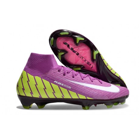Nike Air Zoom Mercurial Superfly 10 Elite FG Lila Gul Vit