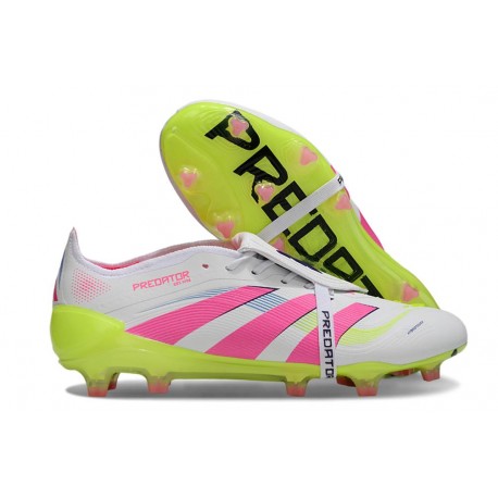 adidas Predator Elite Fold Over Tongue FG fotbollsskor Vit Rosa Gul