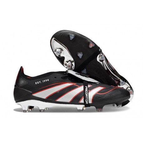 adidas Predator Elite Fold Over Tongue FG fotbollsskor Svart Vit Röd