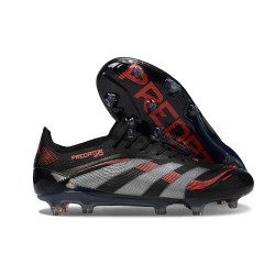 Adidas Predator Elite FG Herrar Svart Grå Röd 