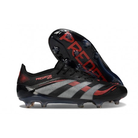 Adidas Predator Elite FG Herrar Svart Grå Röd 