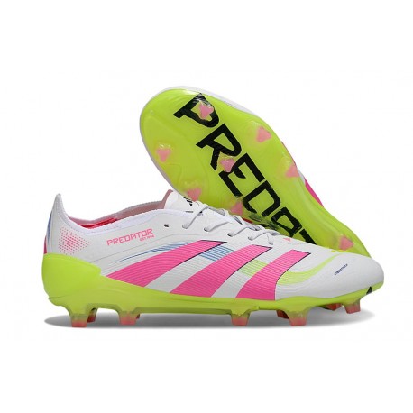 Adidas Predator Elite FG Herrar Vit Rosa Gul